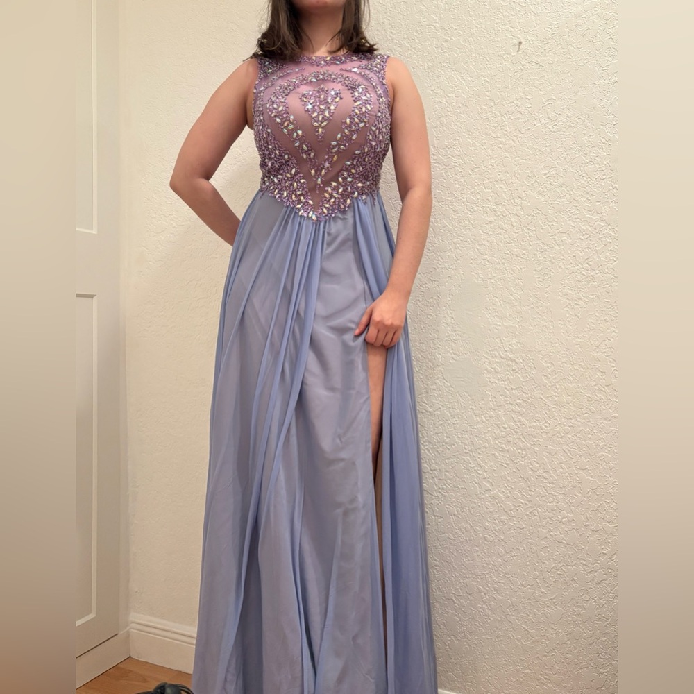 Light Purple Prom/Homecoming Dress with Leg Slit from Terani Couture Size 4